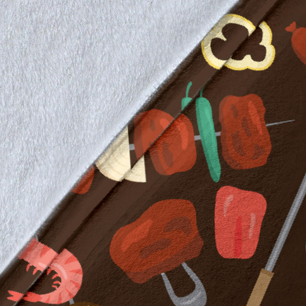 Barbecue Pattern Print Design 05 Premium Blanket