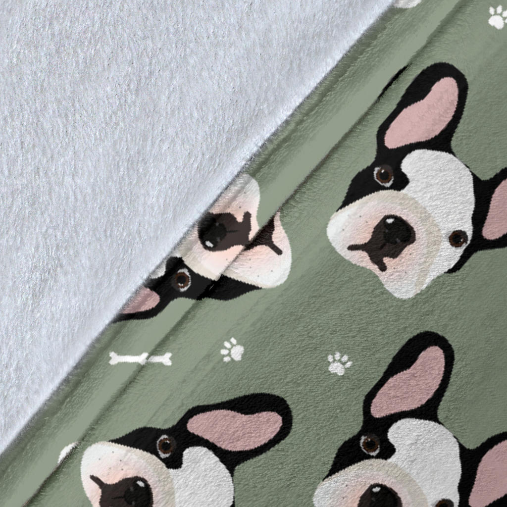 Boston Terrier Pattern Print Design 05 Premium Blanket