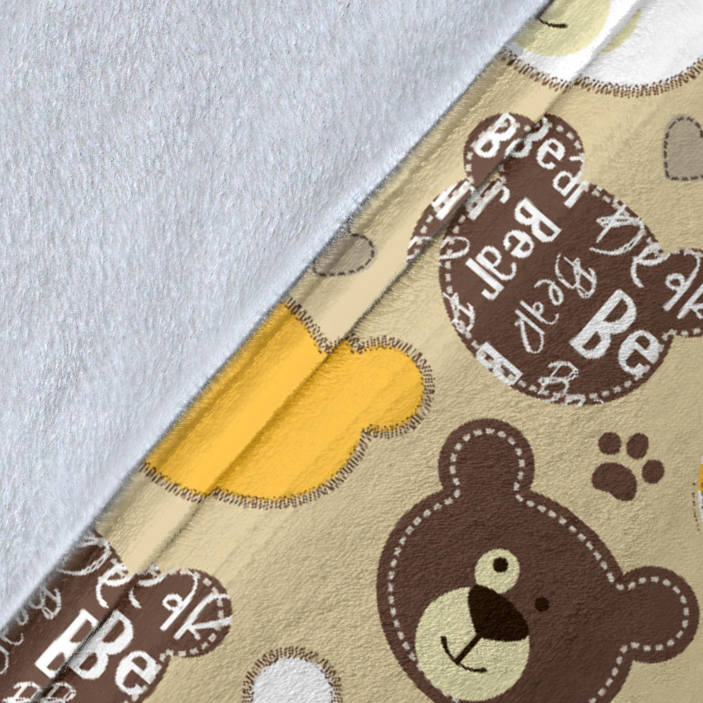 Bear PatchworkPattern Print Design 01 Premium Blanket