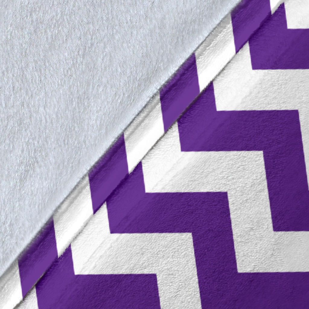 Chevron Purple Pattern Print Design 03 Premium Blanket