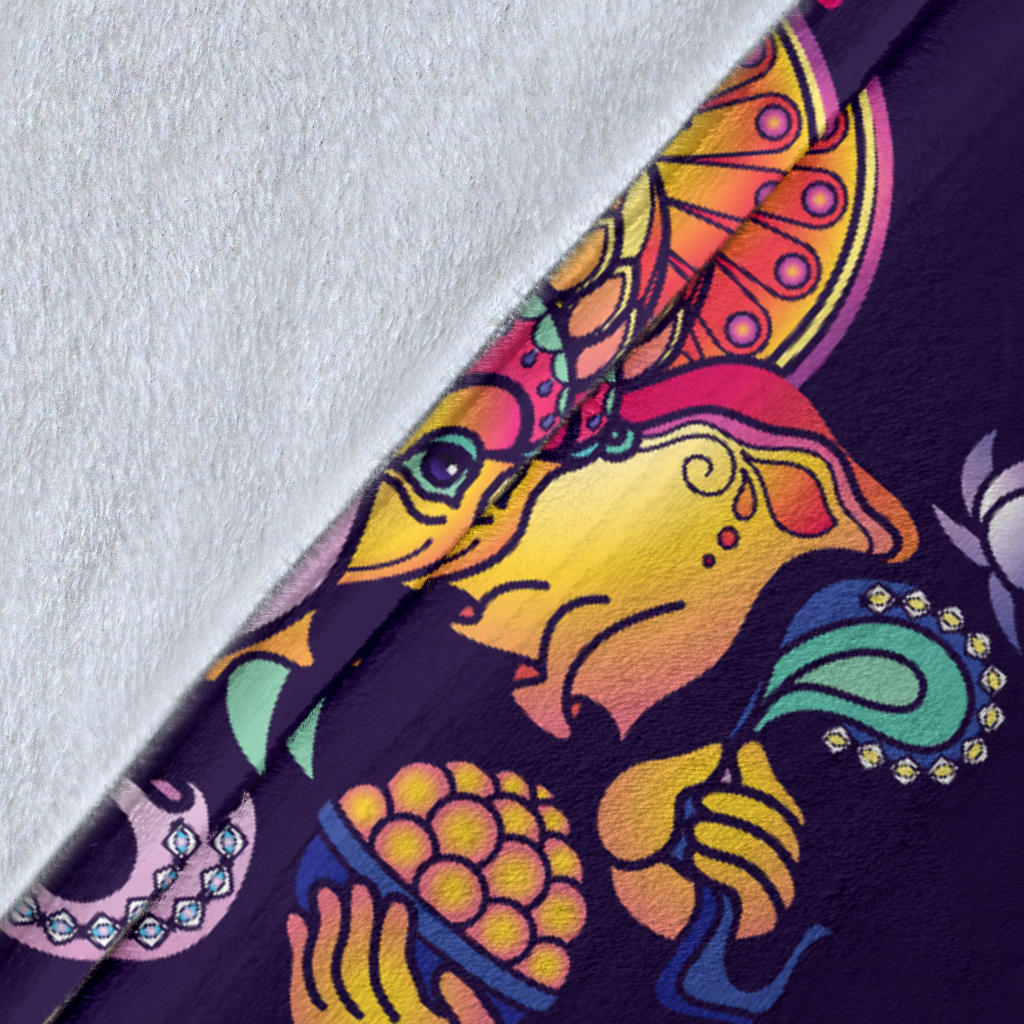 Ganesha Pattern Print Design 04 Premium Blanket