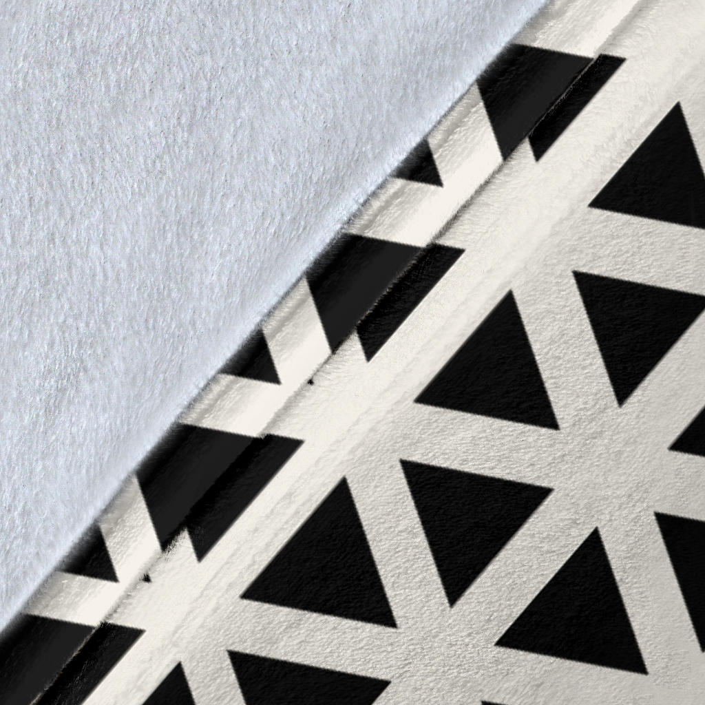 Geometric Black White Pattern Print Design 03 Premium Blanket