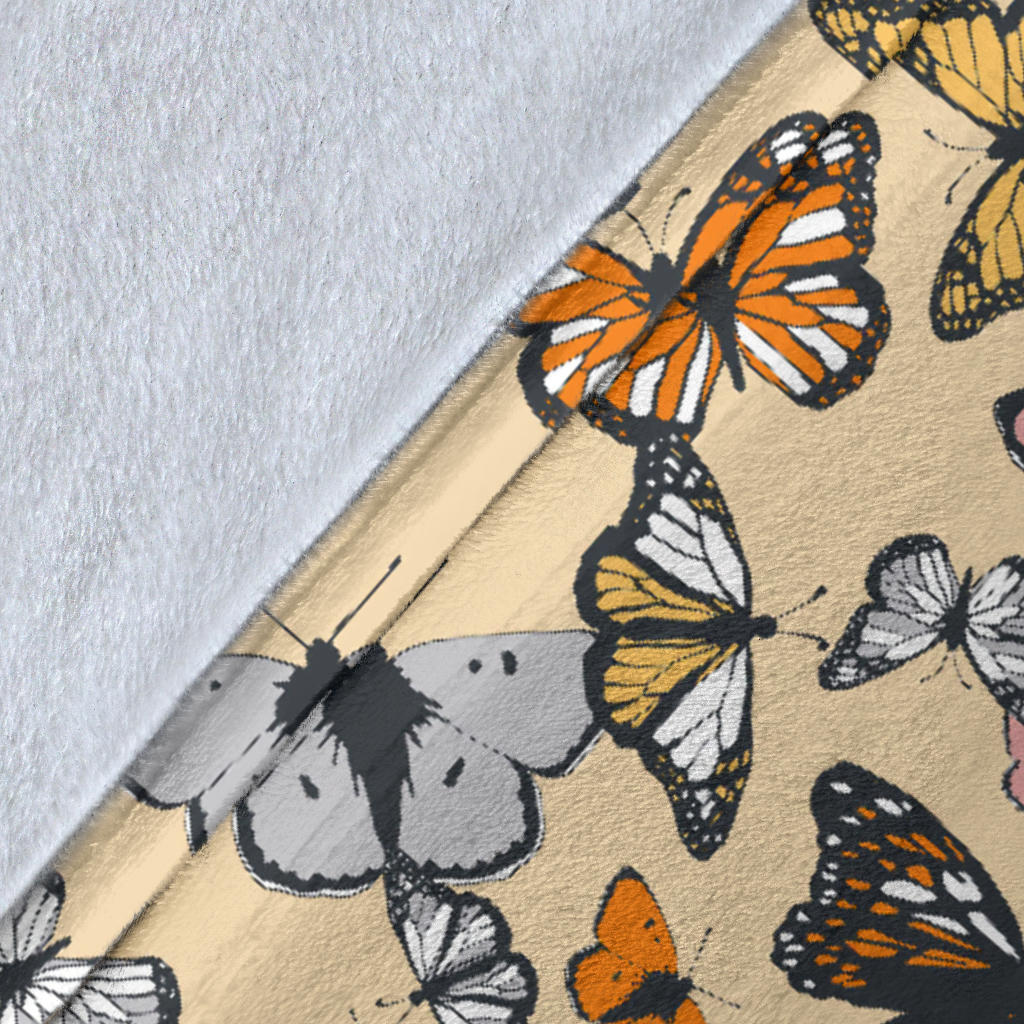 Butterfly Pattern Print Design 04 Premium Blanket