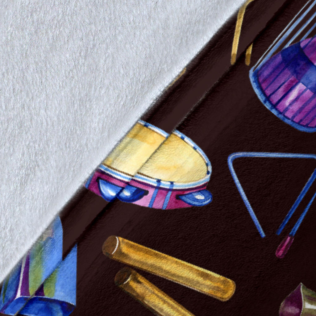 Percussion Neon Pattern Print Design 04 Premium Blanket