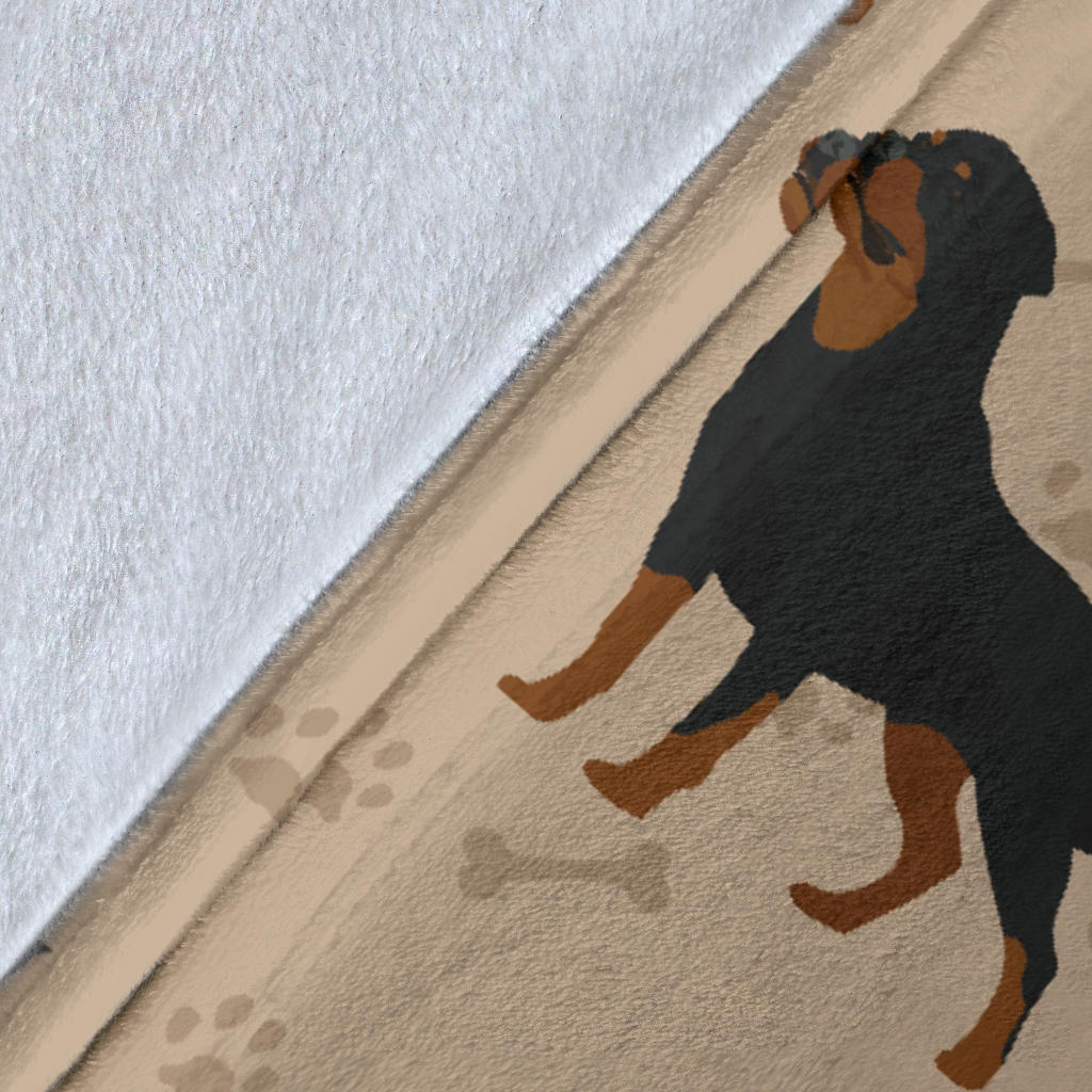 Rottweiler Pattern Print Design A01 Premium Blanket