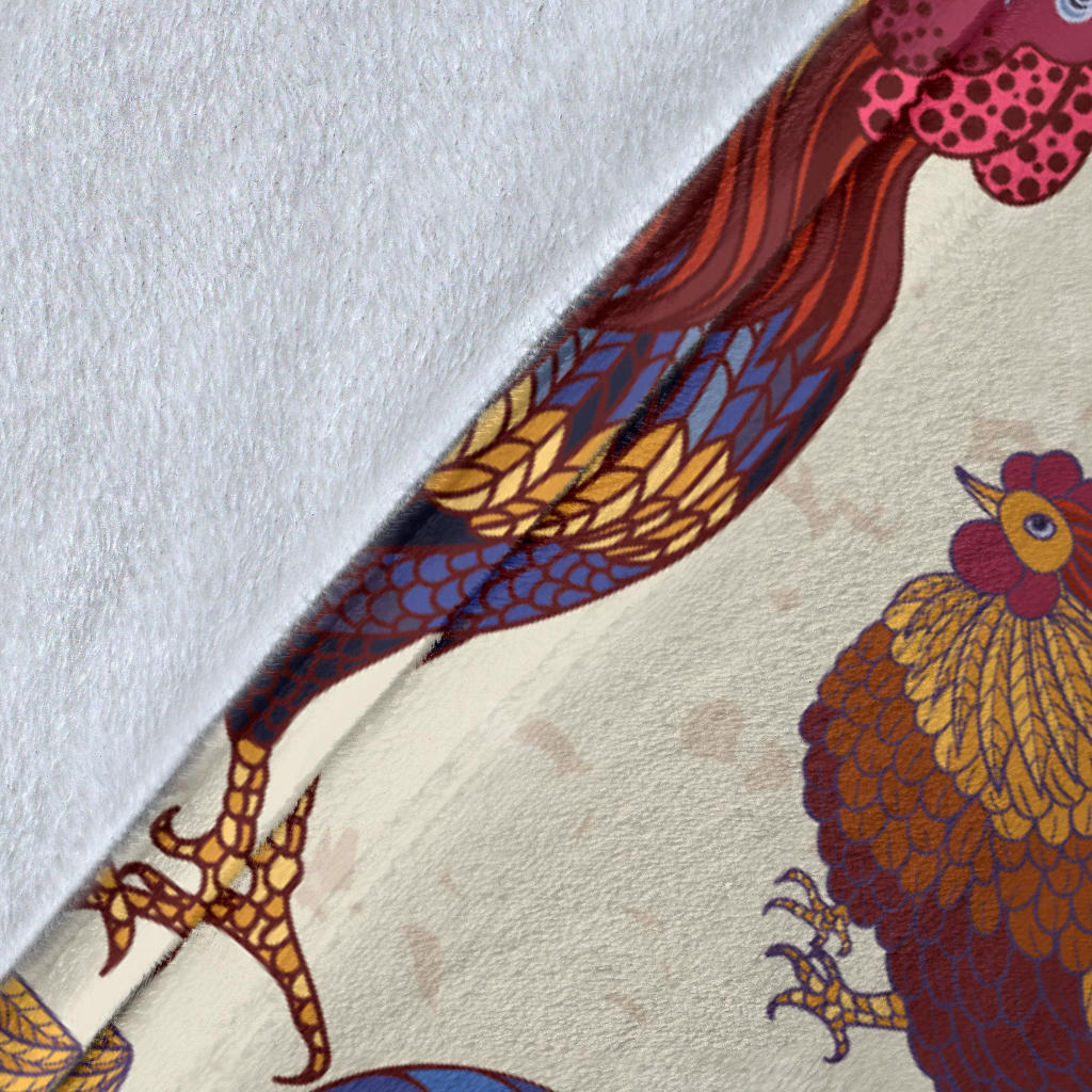 Rooster Pattern Print Design A03 Premium Blanket