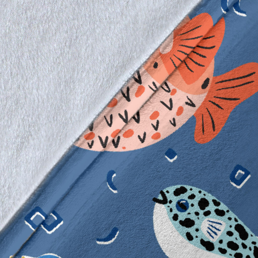 Fugu Pattern Print Design 02 Premium Blanket