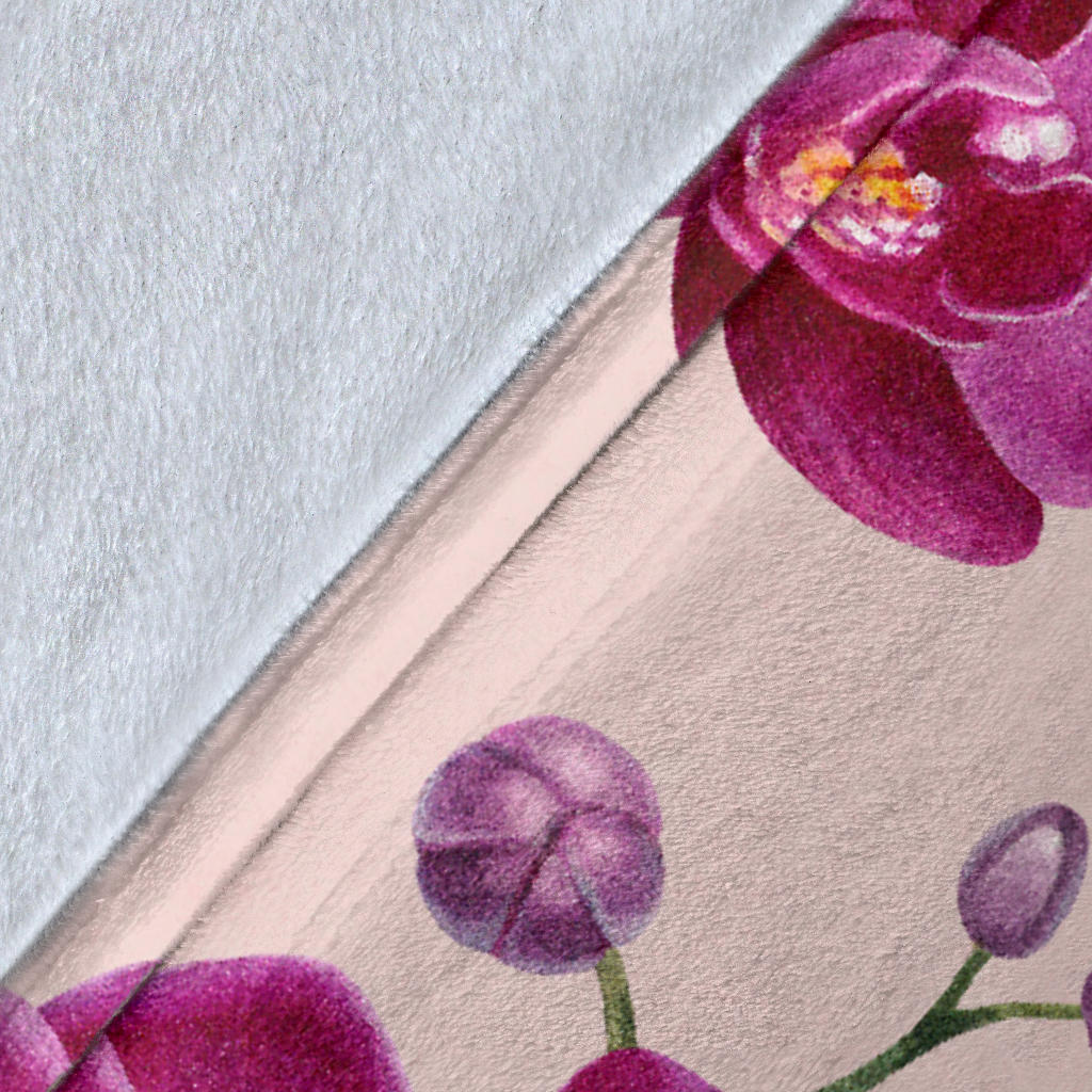 Orchid Pattern Print Design A02 Premium Blanket
