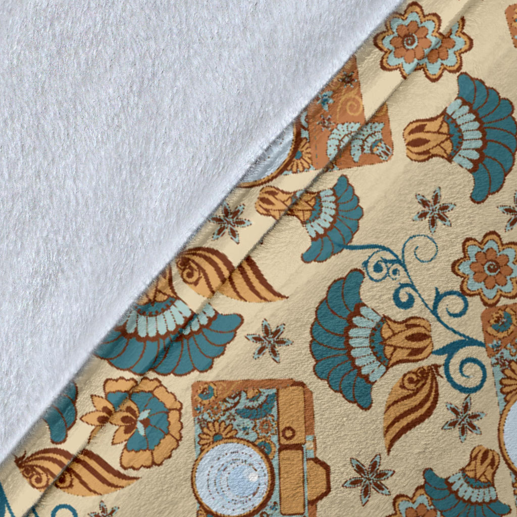 Camera Pattern Print Design 05 Premium Blanket