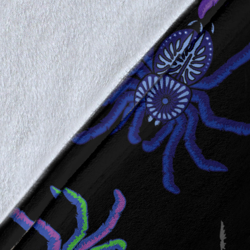 Tarantula Neon Color Pattern Print Design 03 Premium Blanket
