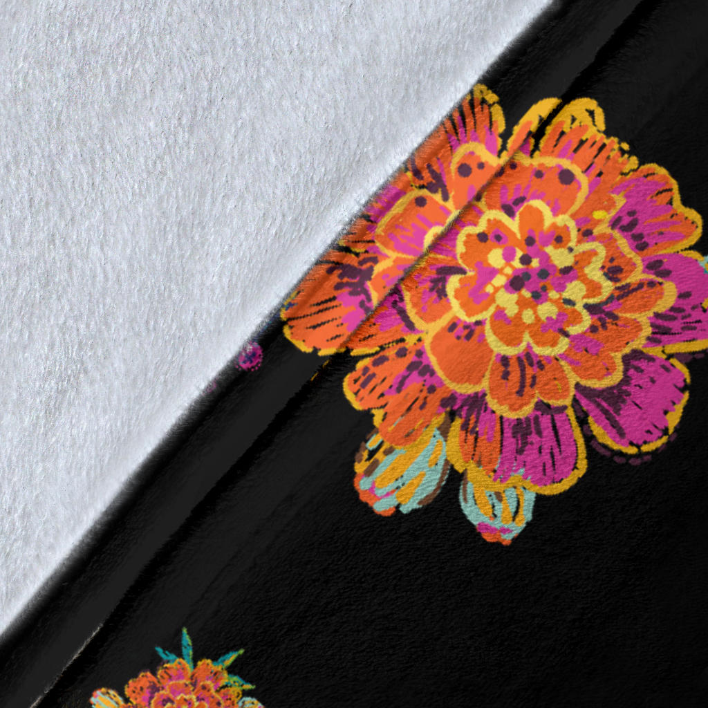Marigold Pattern Print Design 01 Premium Blanket
