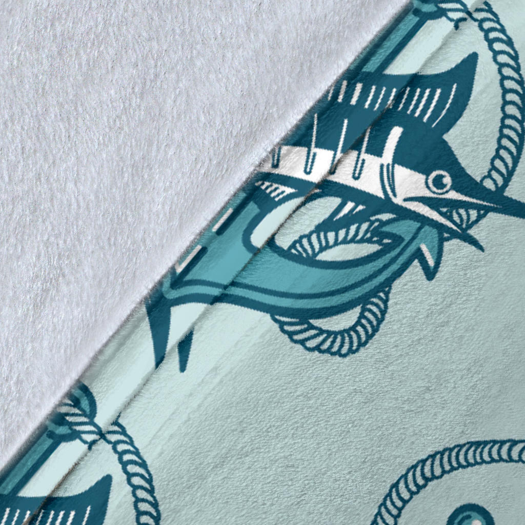 Swordfish Pattern Print Design 03 Premium Blanket