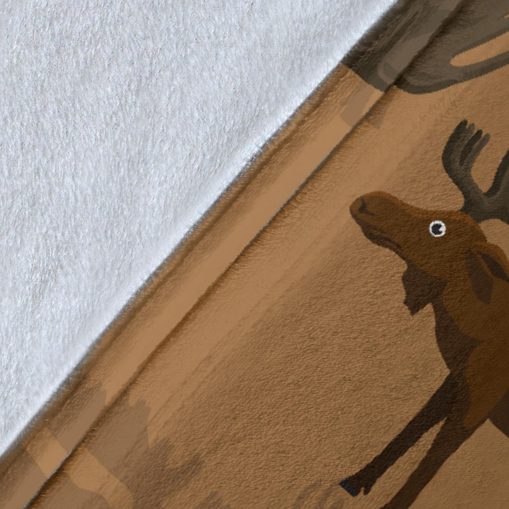 Moose Pattern Print Design 03 Premium Blanket