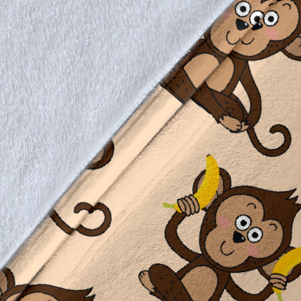 Monkey Pattern Print Design 03 Premium Blanket