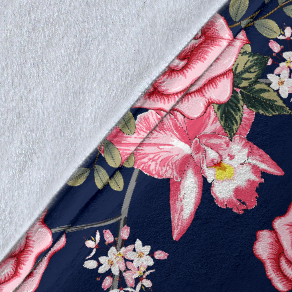 Rose Pattern Print Design A05 Premium Blanket