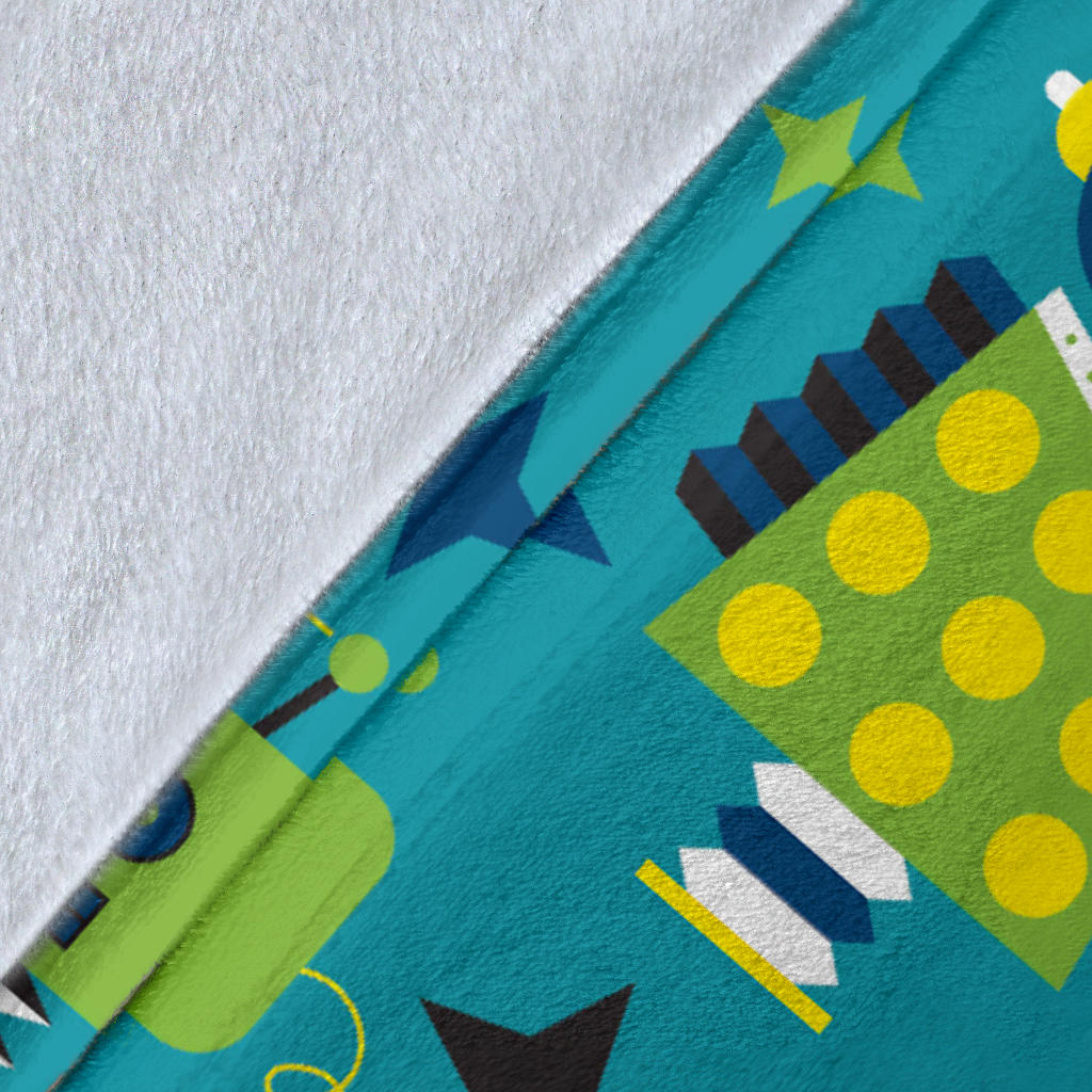 Robot Pattern Print Design A02 Premium Blanket