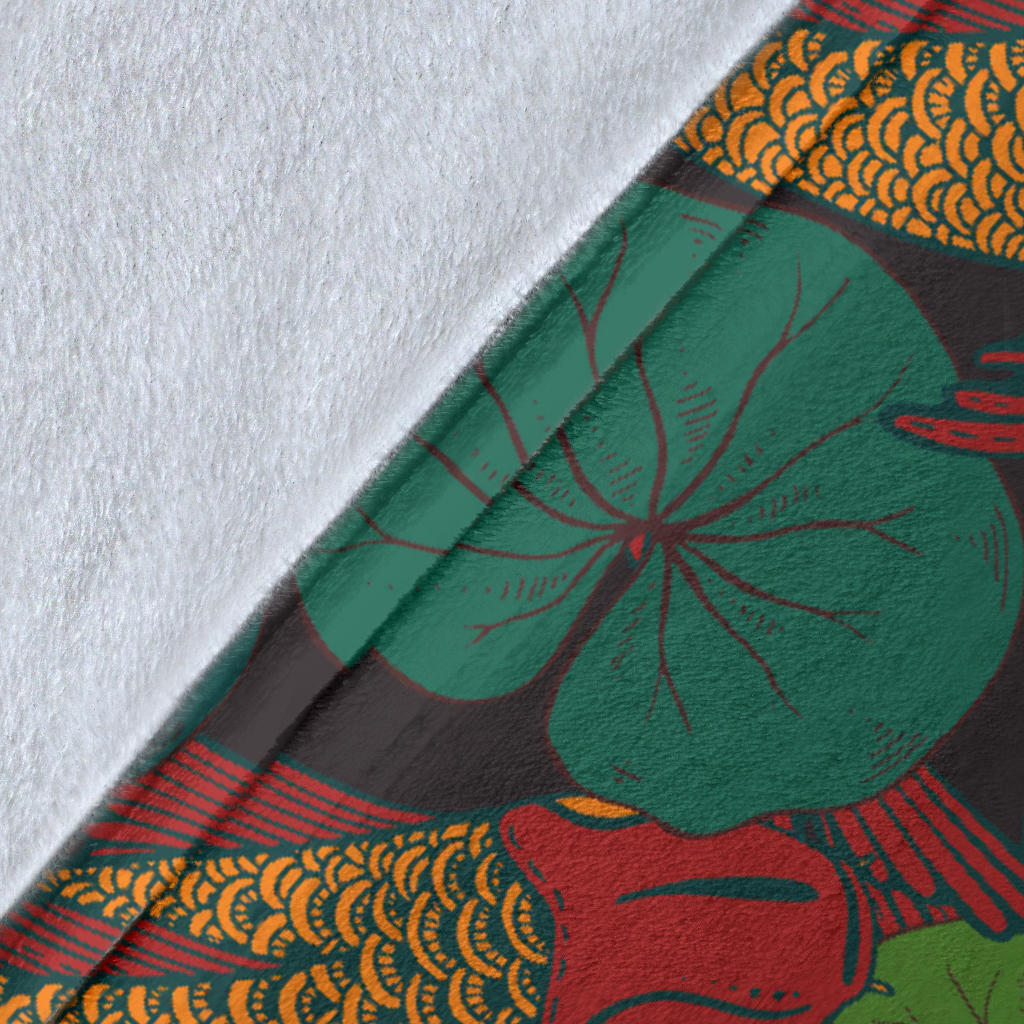 KOI Fish Pattern Print Design 01 Premium Blanket