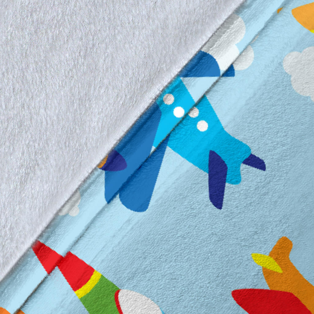 Airplane Colorful Pattern Print Design 01 Premium Blanket
