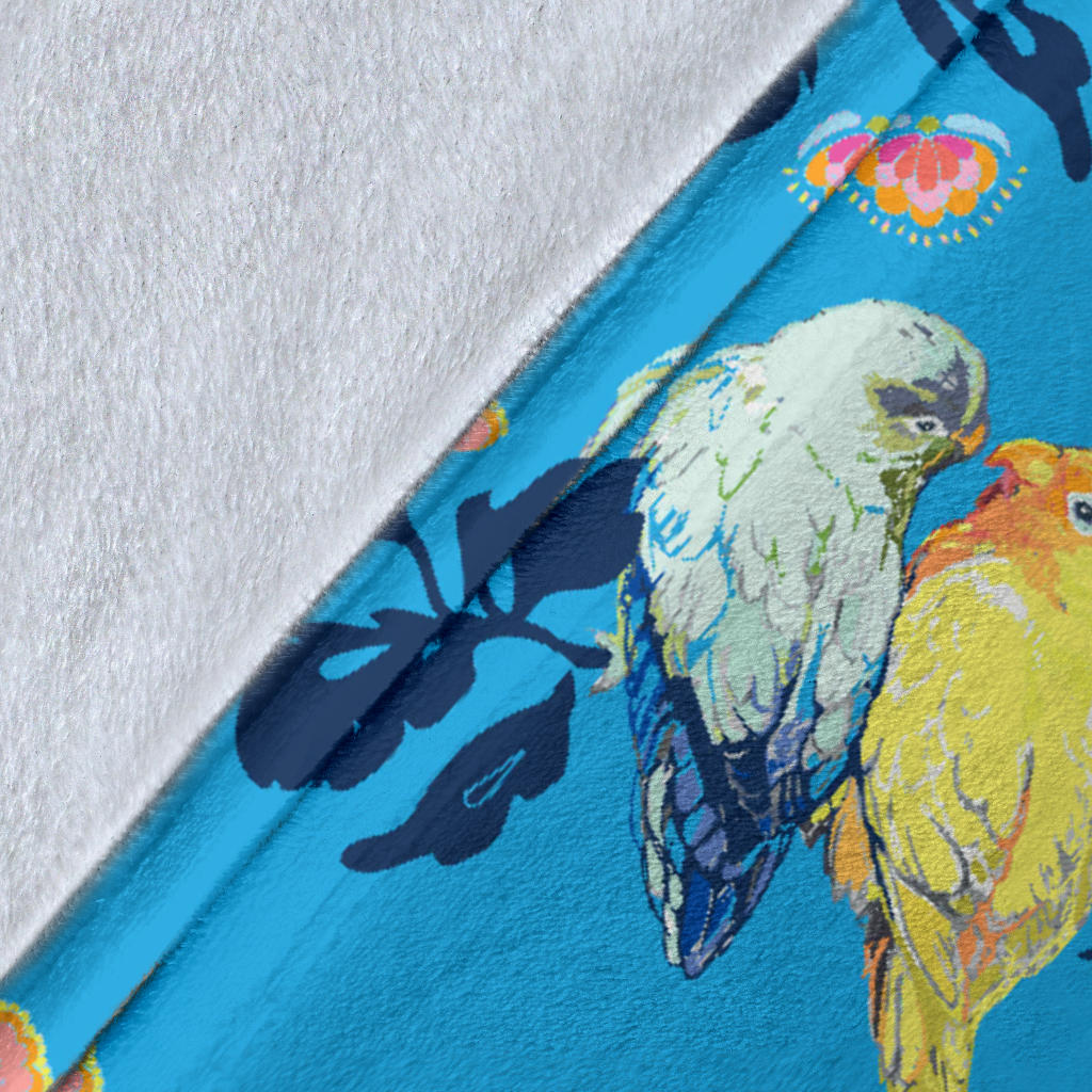 Lovebird Pattern Print Design 03 Premium Blanket