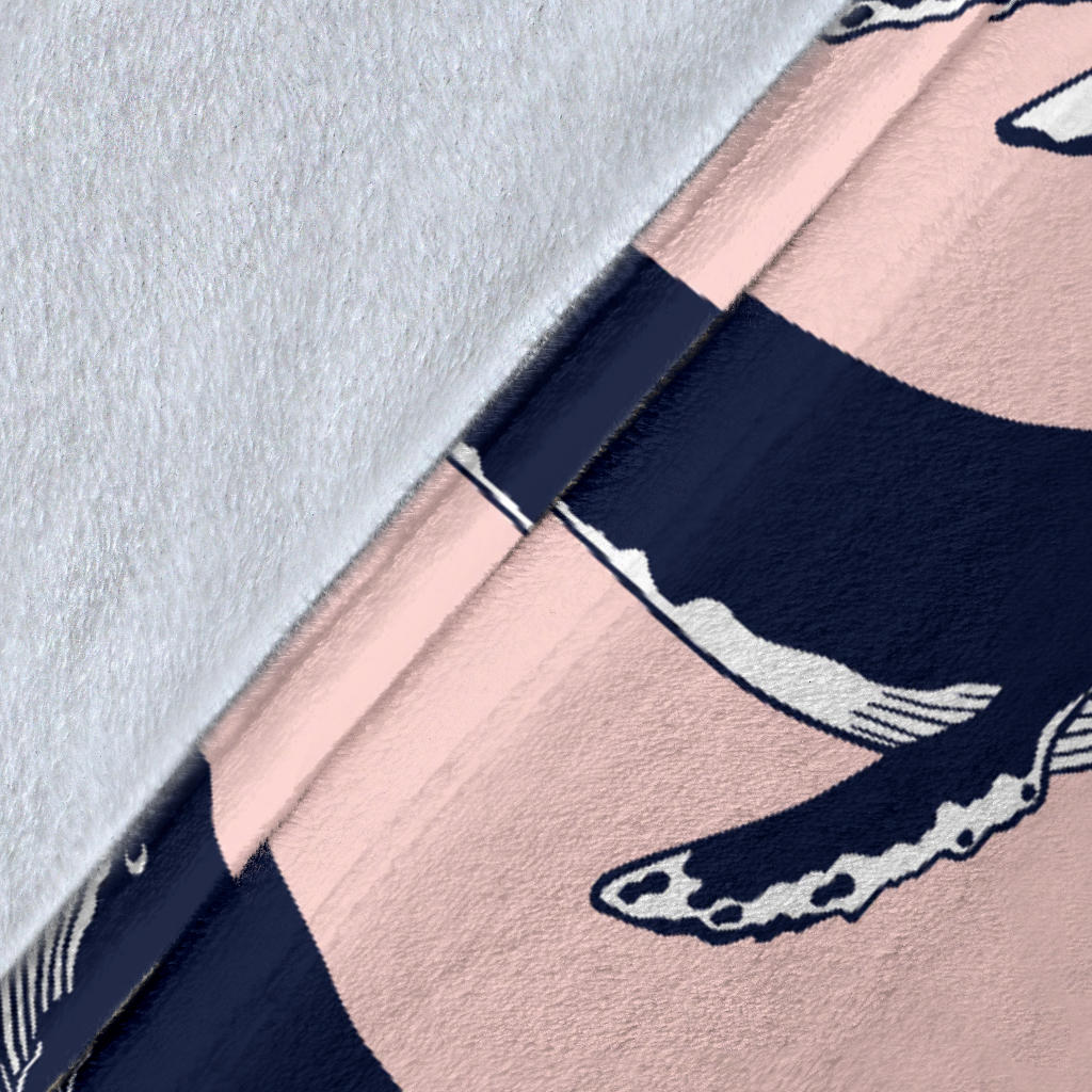 Humpback Whale Pattern Print Design 02 Premium Blanket
