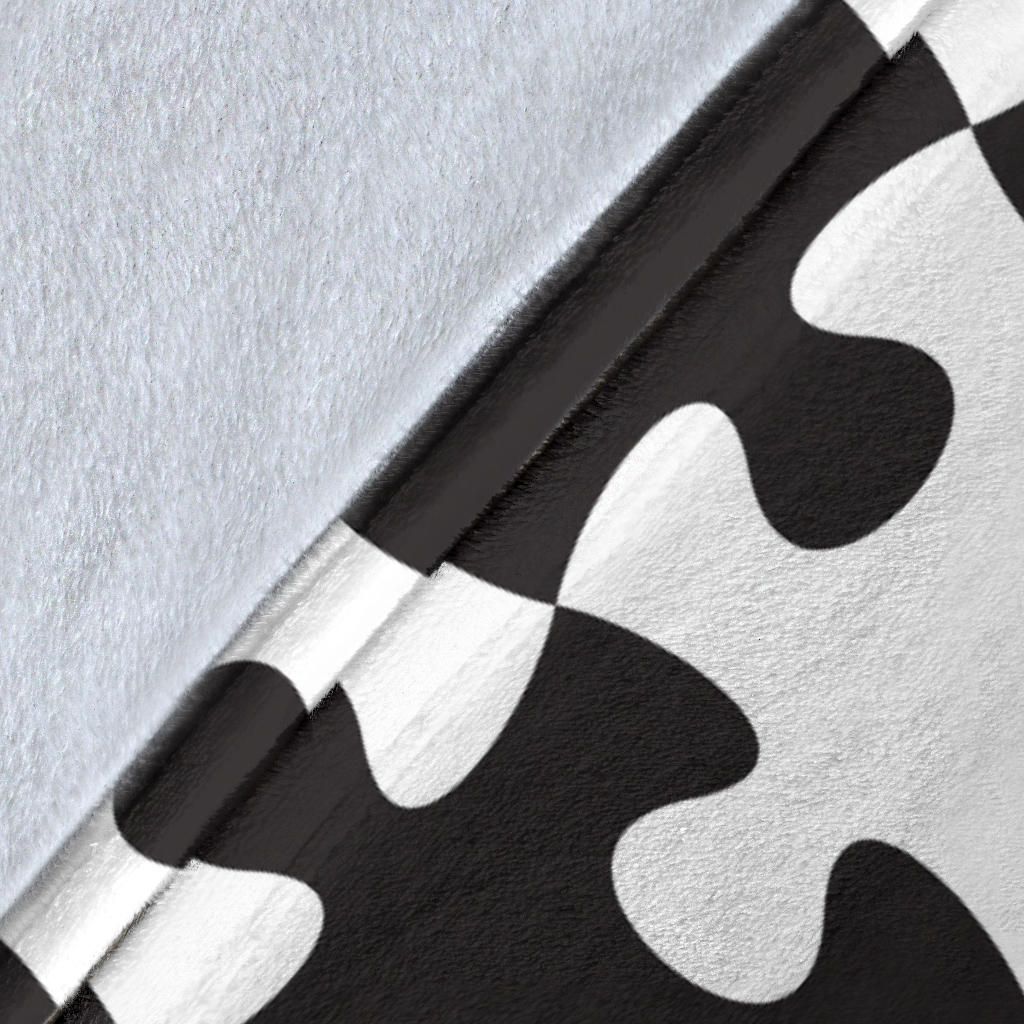 Puzzle Black White Pattern Print Design A02 Premium Blanket