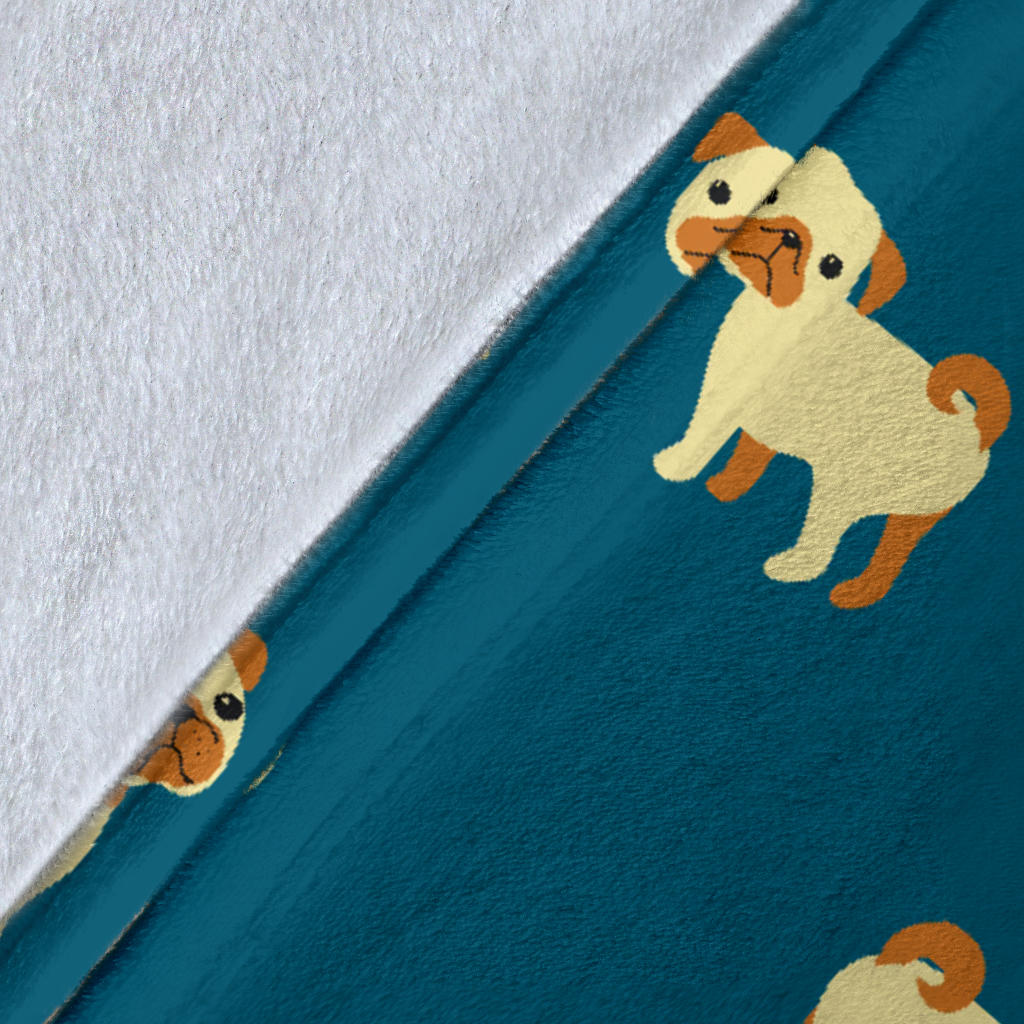 Pug Pattern Print Design A06 Premium Blanket
