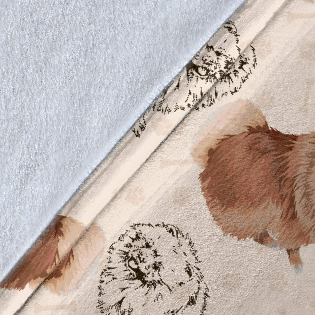 Pomeranians Pattern Print Design A01 Premium Blanket