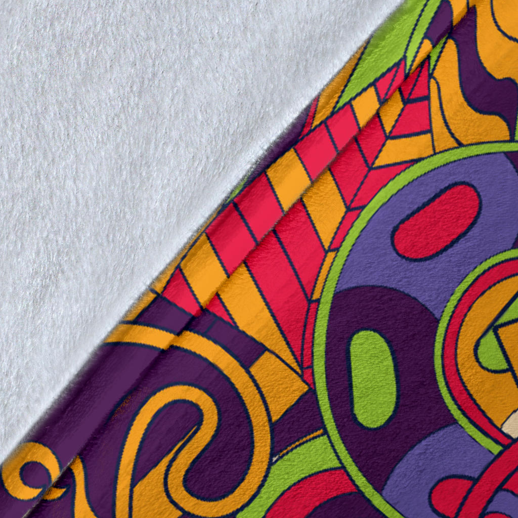 Funky Retro Pattern Print Design A04 Premium Blanket