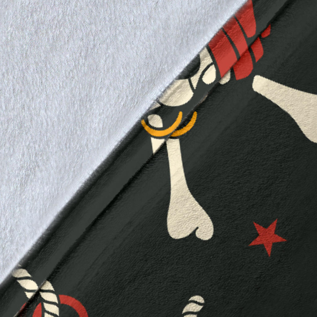 Pirate Pattern Print Design A02 Premium Blanket