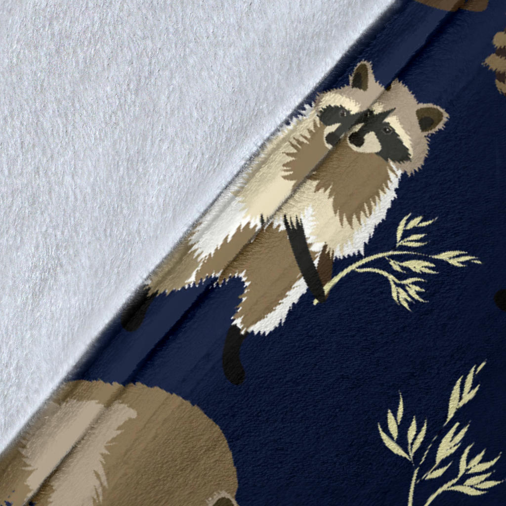 Raccoon Pattern Print Design A06 Premium Blanket