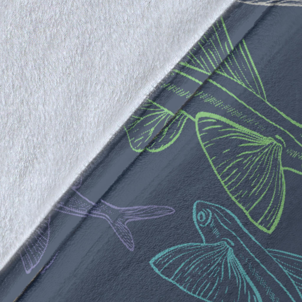Flying Fish Pattern Print Design 02 Premium Blanket