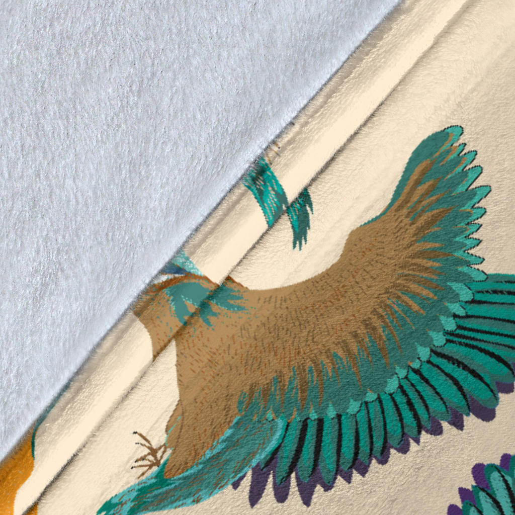 Kingfisher Pattern Print Design 02 Premium Blanket