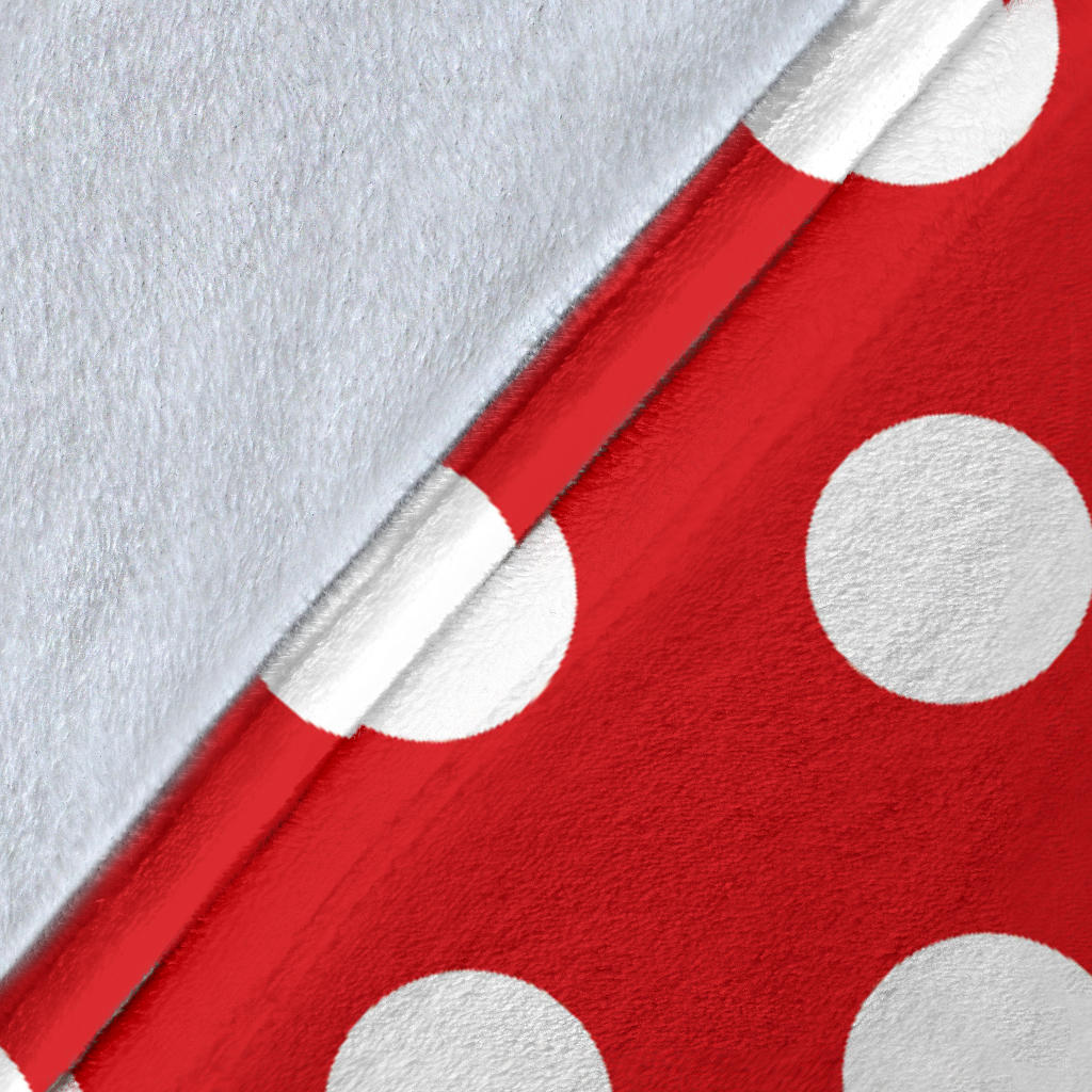 Polka Dot Red Pattern Print Design 04 Premium Blanket