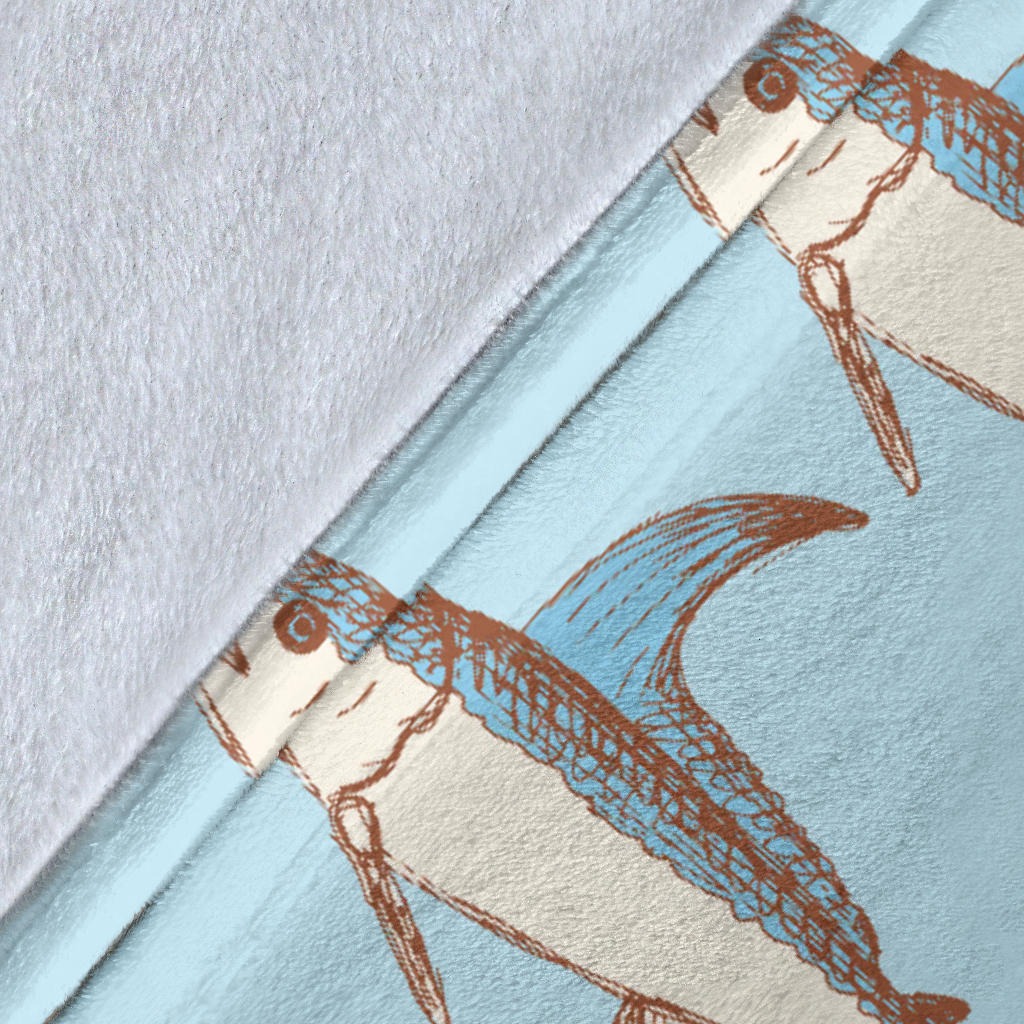 Swordfish Pattern Print Design 01 Premium Blanket