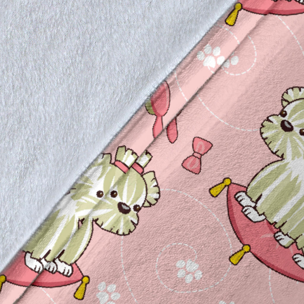 Bichons Frise Pattern Print Design 01 Premium Blanket