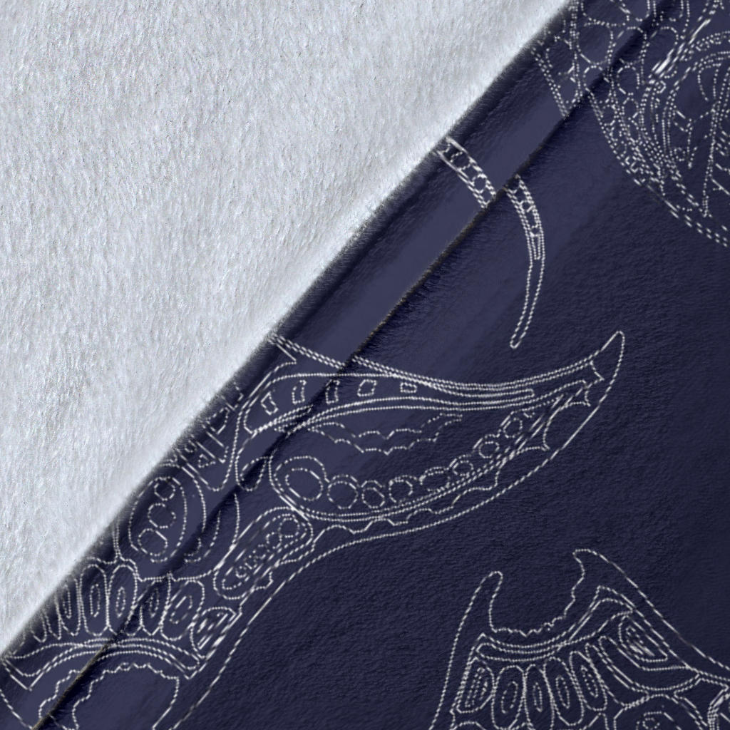 Manta Ray Pattern Print Design 01 Premium Blanket