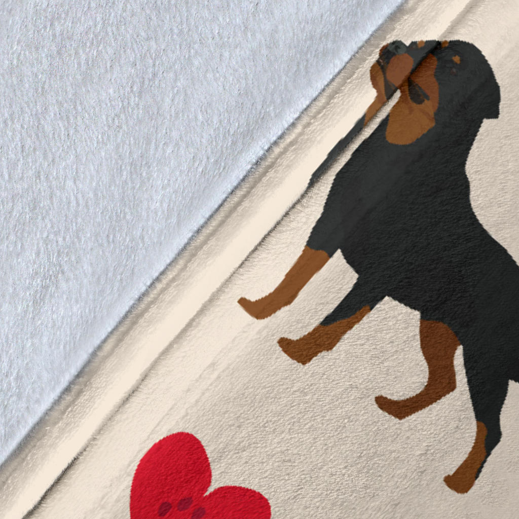 Rottweiler Pattern Print Design A02 Premium Blanket