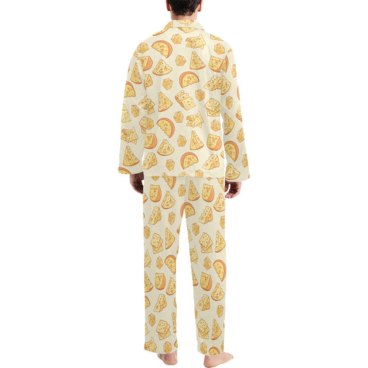 Cheese Pattern Print Design 01 Men's Long Pajama Set