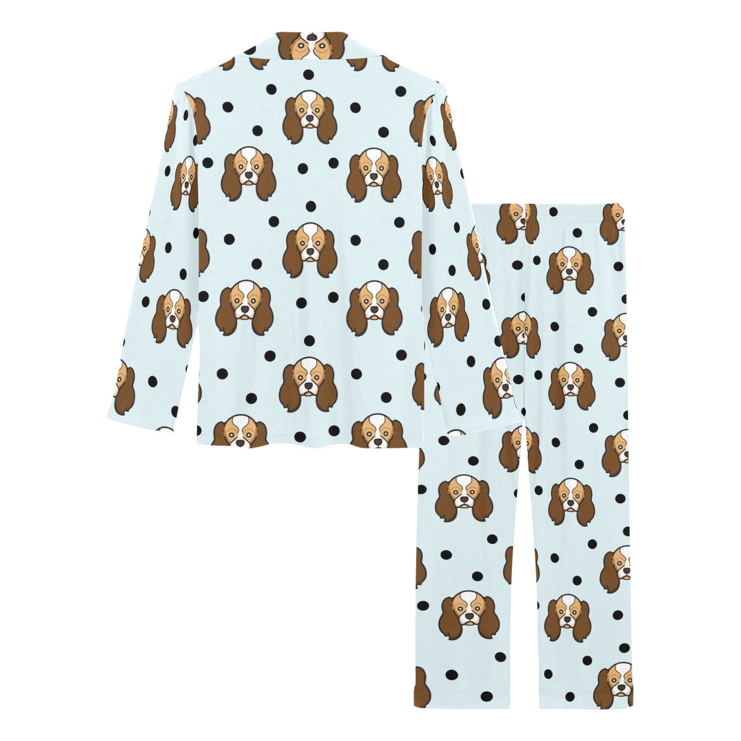 Cavalier King Charles Spaniels Pattern Print Design 02 Women's Long Pajama Set