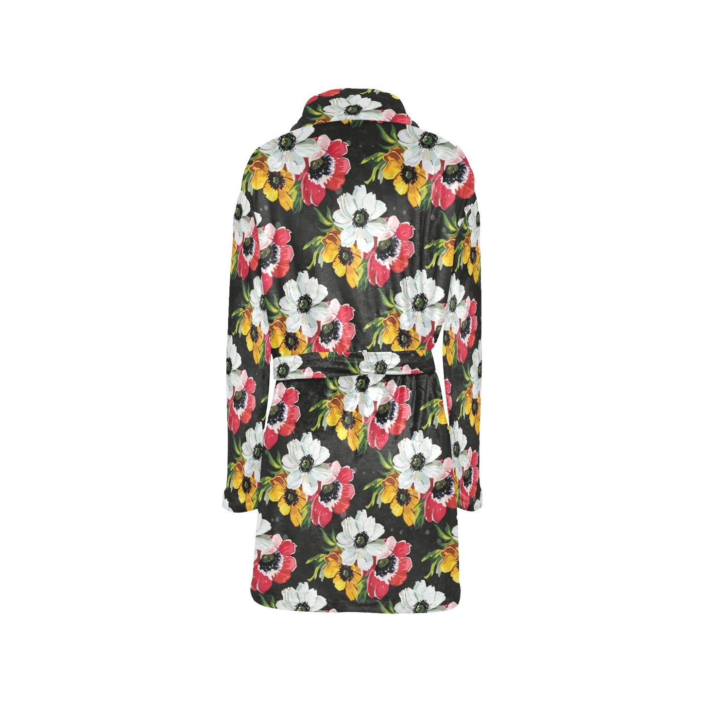 Anemone Pattern Print Design AM07 Women's Fleece Robe