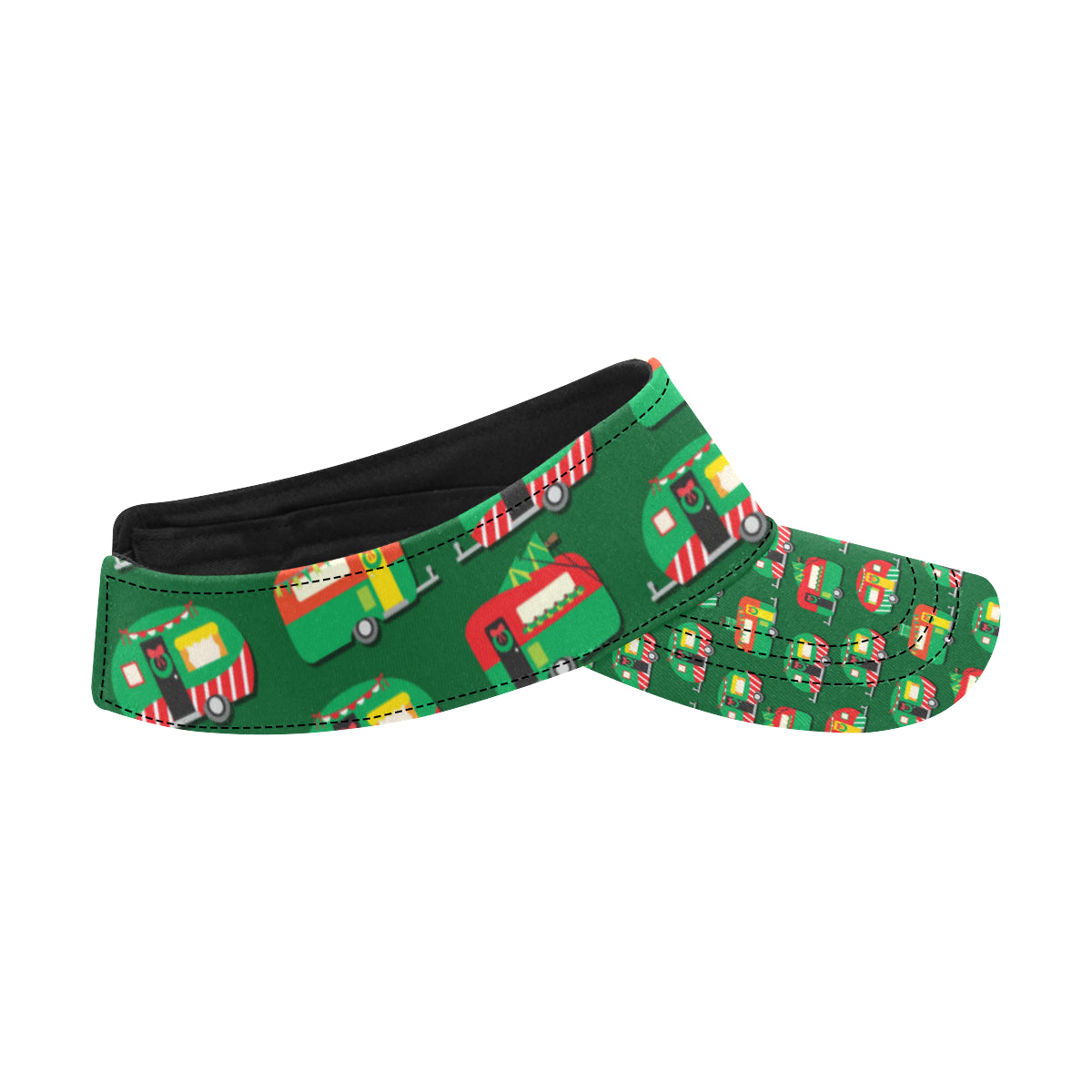 Camper Camping Christmas Themed Print Unisex Sun Visor