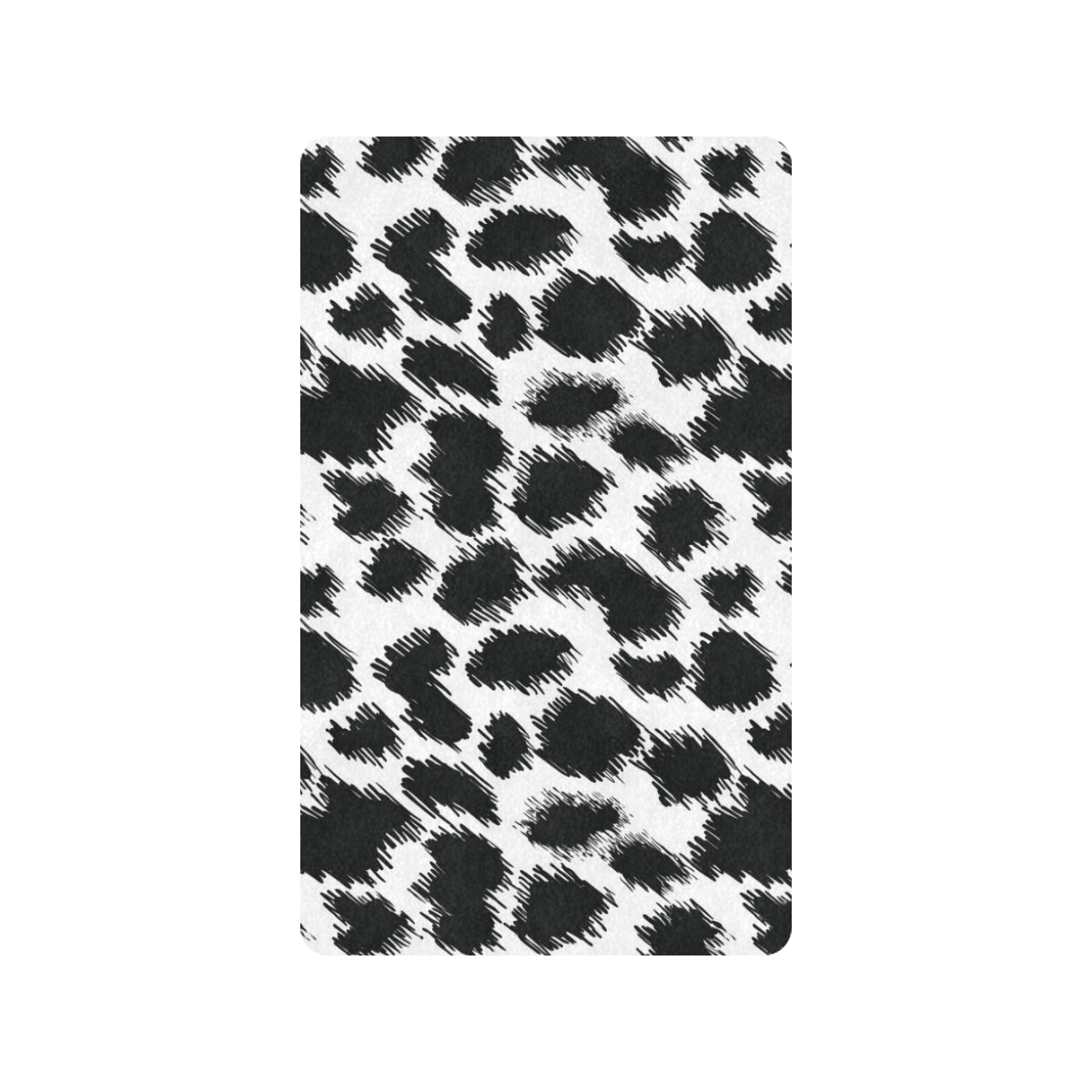Cheetah Black Print Pattern Rubber Doormat