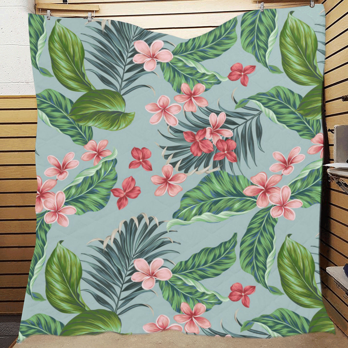 Plumeria Pattern Print Design PM027 Premium Quilt