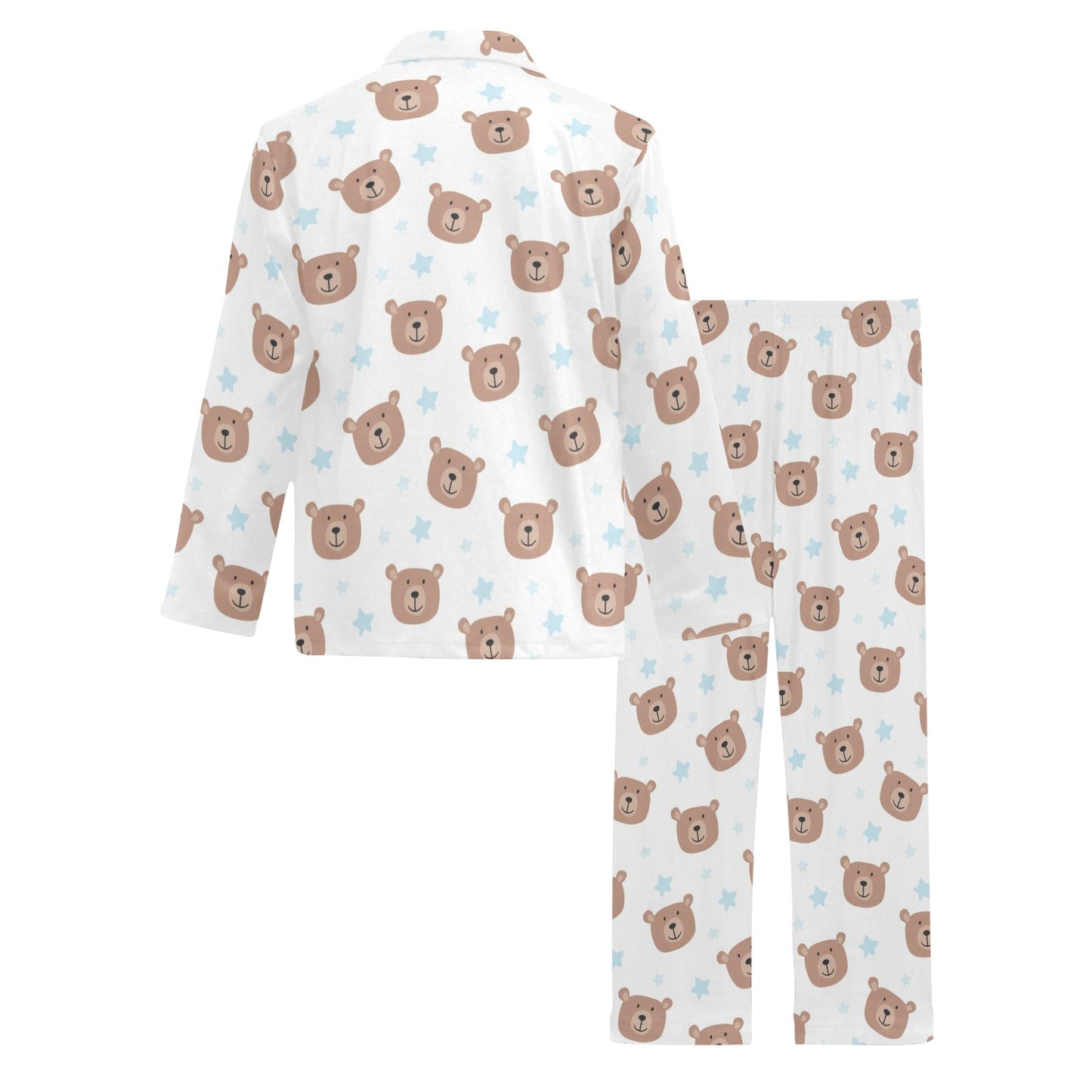 Bear Pattern Print Design BE02 Men's Long Pajama Set