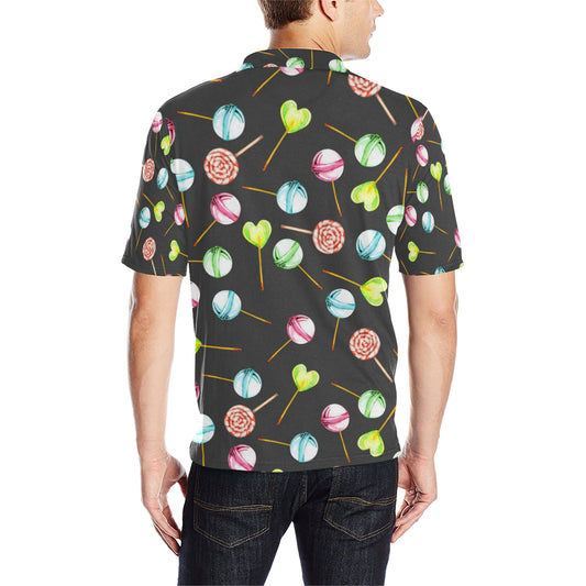 Lollipop Pattern Print Design LL02 Men Polo Shirt