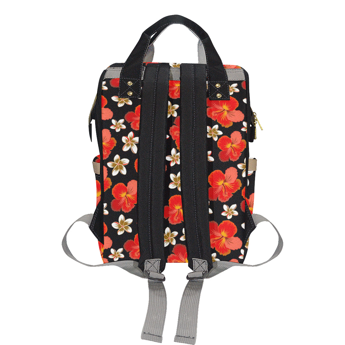 Red Hibiscus Pattern Print Design HB022 Diaper Bag Backpack
