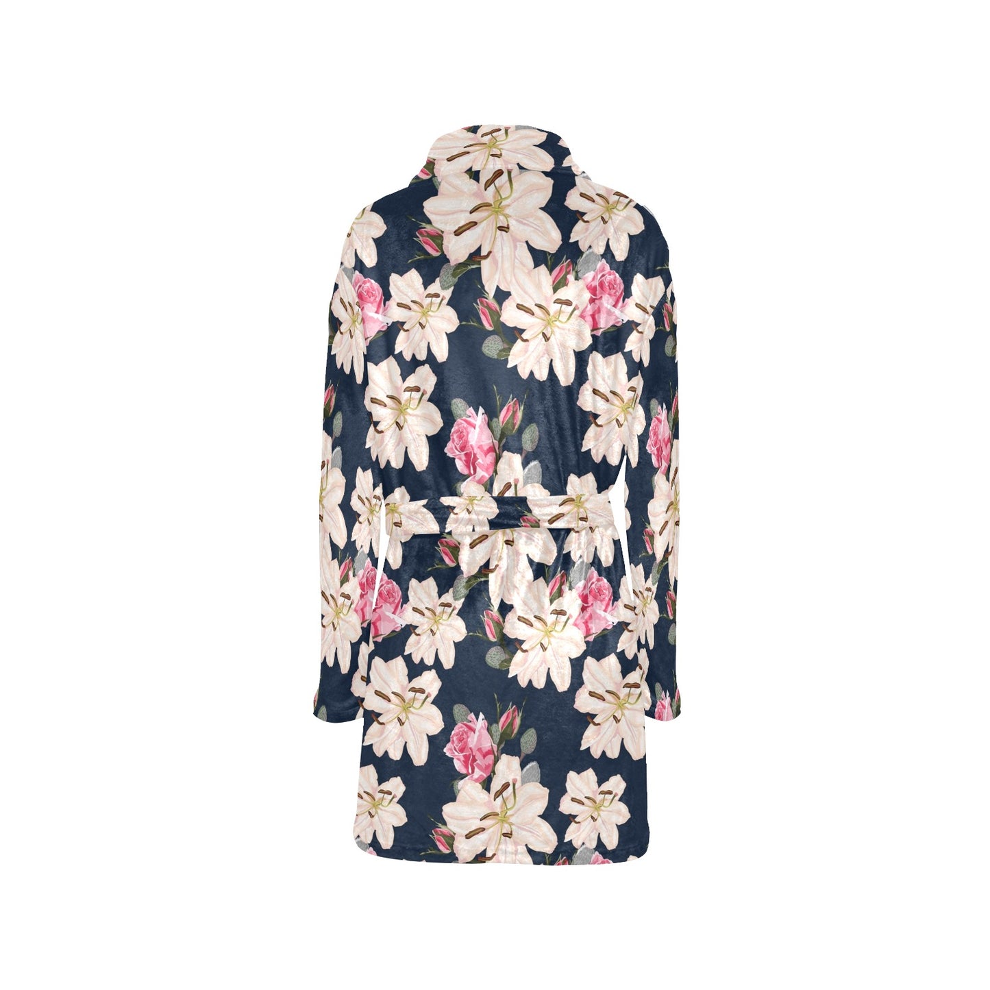 Lily Pattern Print Design LY04 Women's Fleece Robe