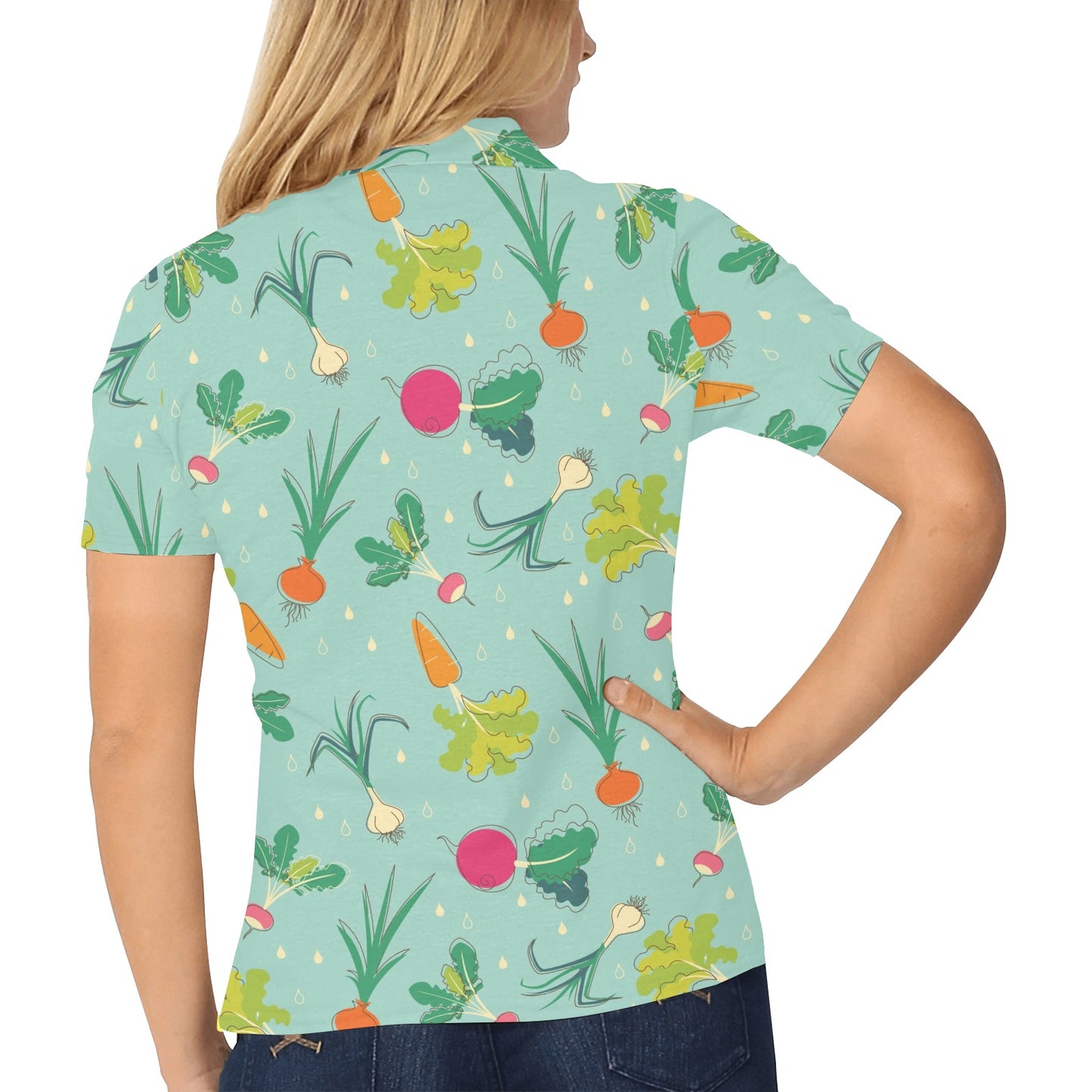 Radish Pattern Print Design A01 Women's Polo Shirt