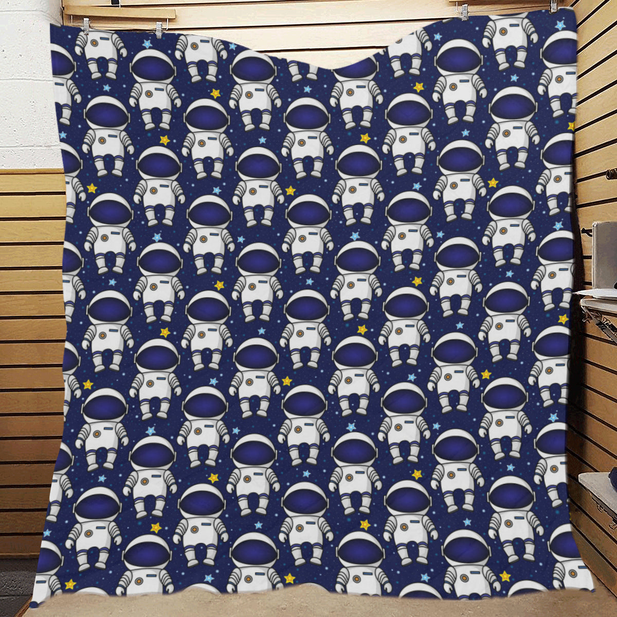 Astronaut Pattern Print Design 01 Premium Quilt