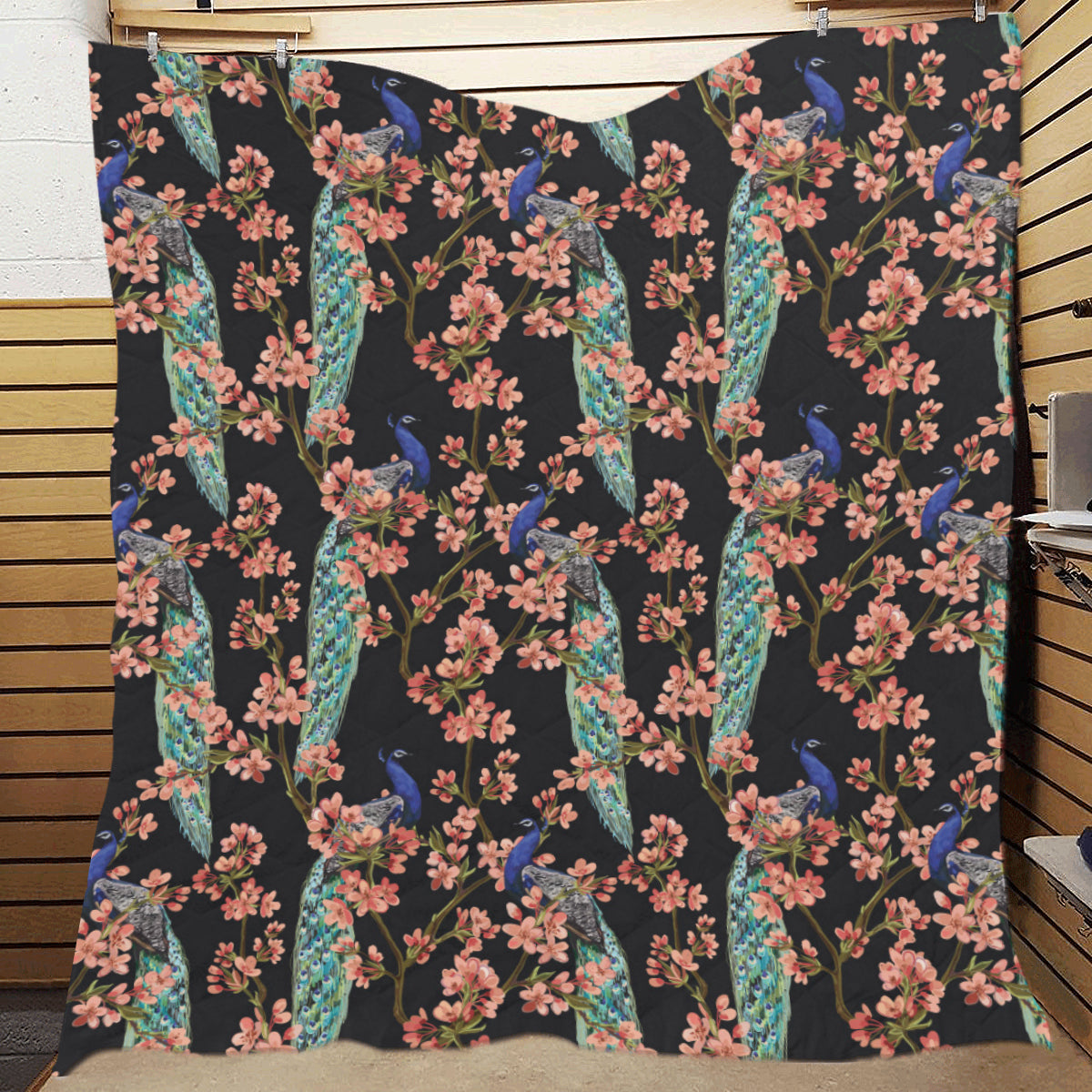 Peacock Pattern Print Design A01 Premium Quilt